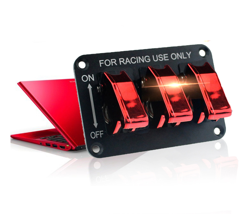 3 Gang 12v DC Carbon Fiber Race Car Rocker Toggle Switch Panel Buy