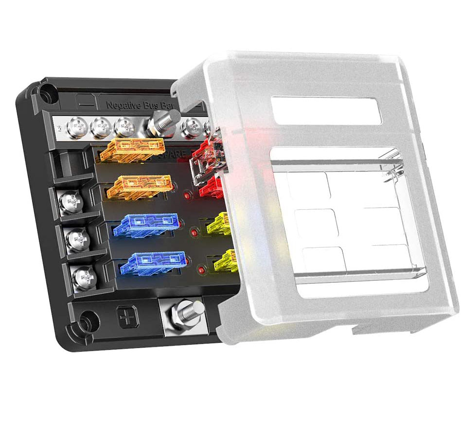 6 way Screw Connect ATC Type Blade Fuse Box with Negative Busbar Buy