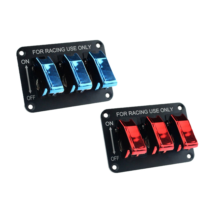 3 Gang 12v DC Carbon Fiber Race Car Rocker Toggle Switch Panel Buy