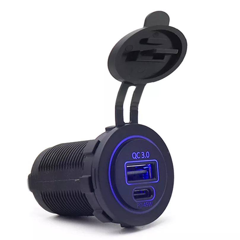 Amomd Wholesale 5V Dual Port Type C USB Quick Charging Charger Socket