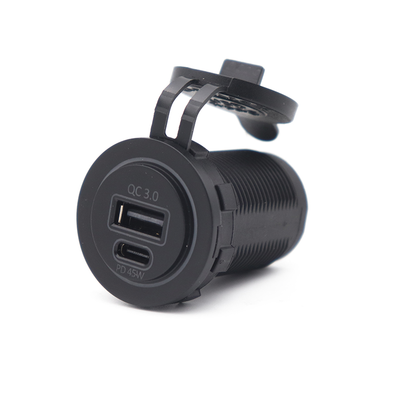 Amomd Wholesale 5V Dual Port Type C USB Quick Charging Charger Socket