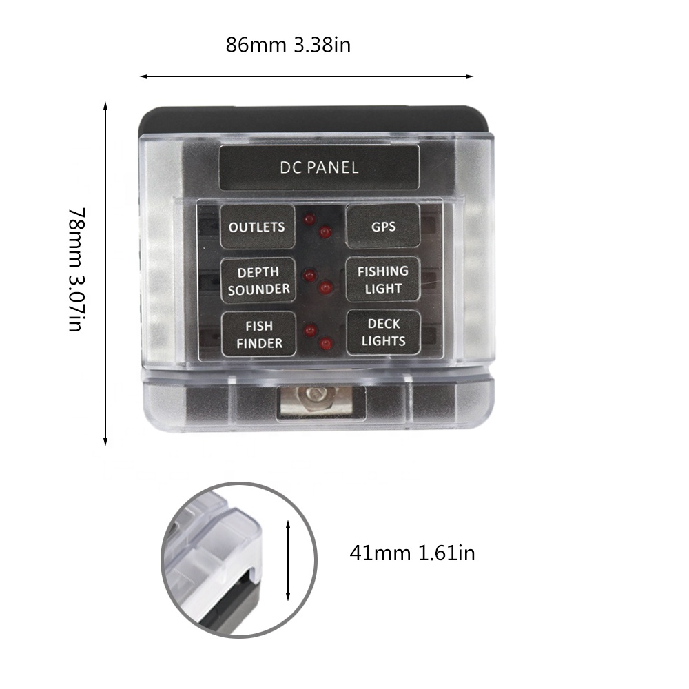 6way ATC Type Quick Terminal Connect Fuse Box with Fault Indicator
